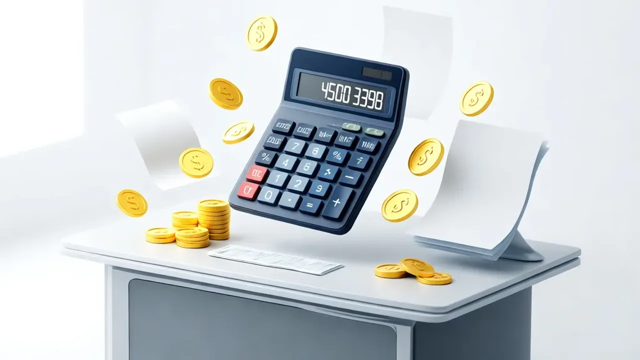 4500 brutto ile to netto? Sprawdź aktualne wyliczenia na 2026 rok Kalkulator finansowy z monetami obrazujący wyliczenie 4500 brutto ile to netto na biurku.