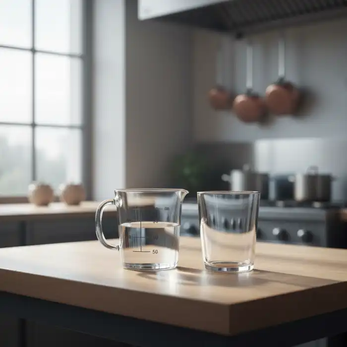 50 ml wody ile to szklanek? Praktyczny przelicznik i miara kuchenna Szklanka wody i miarka kuchenna ilustrujące przelicznik 50 ml wody ile to szklanek w praktyce.