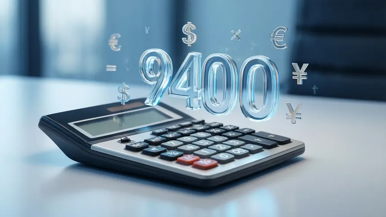9400 brutto ile to netto? Praktyczne wyliczenia i porównanie umów Kalkulator finansowy prezentujący wynik obliczeń 9400 brutto ile to netto na tle symboli walutowych.