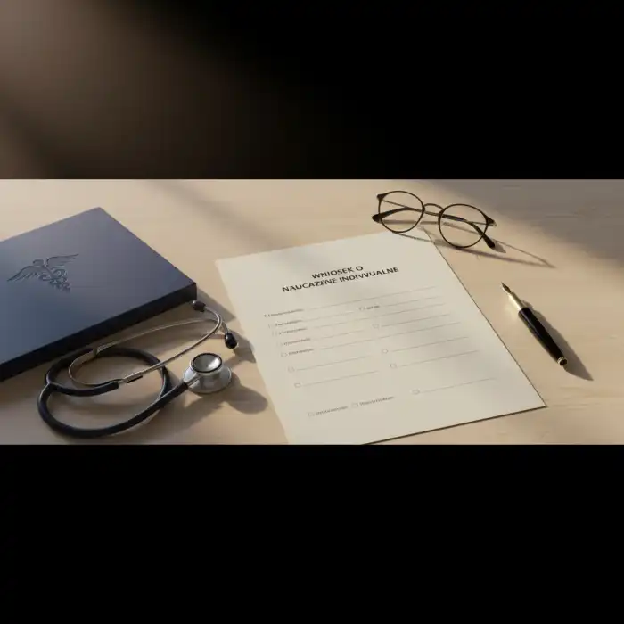Jak napisać uzasadnienie wniosku o nauczanie indywidualne: poradnik Dokumenty na biurku ilustrujące jak napisać uzasadnienie wniosku o nauczanie indywidualne.