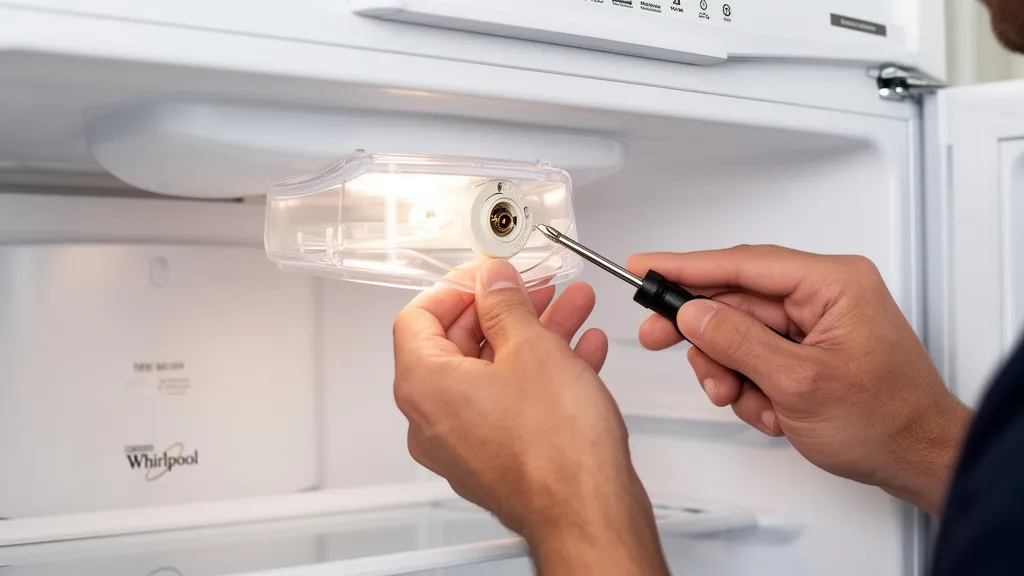 Jak wymienić żarówkę w lodówce Whirlpool — instrukcja krok po kroku Instrukcja jak wymienić żarówkę w lodówce Whirlpool – demontaż osłony oświetlenia.